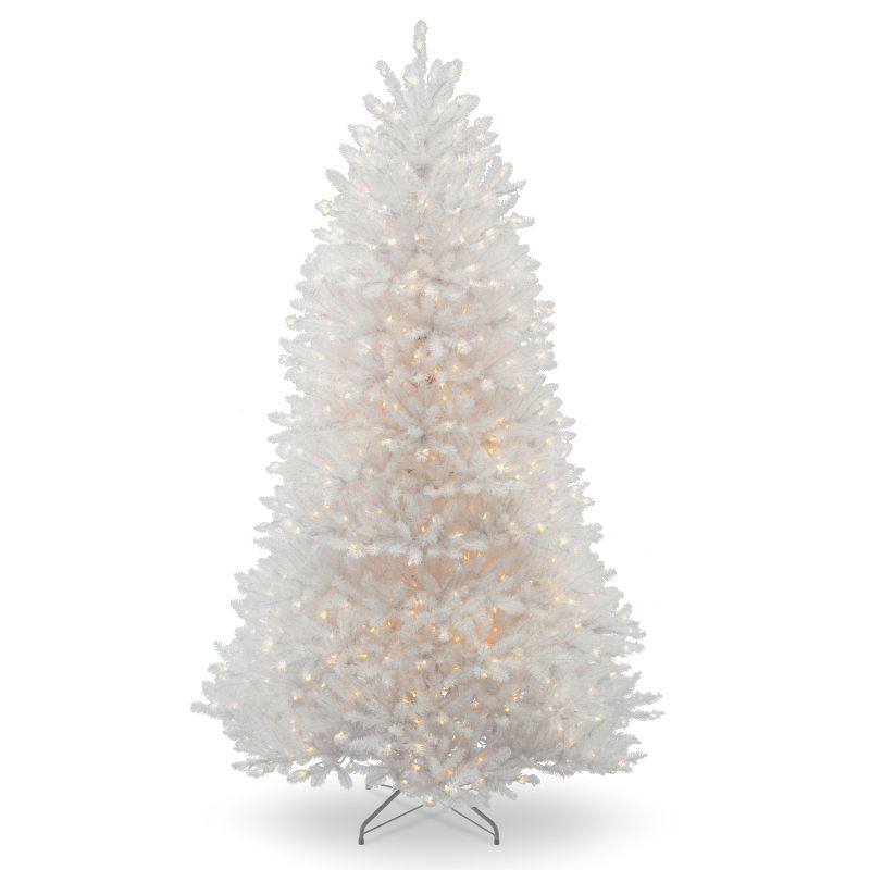 National Tree Company 7 ft Pre-Lit Artificial Full Christmas Tree, White, Dunhill Fir, White Lights, Includes Stand, 5 of 6