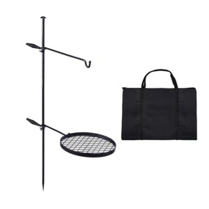SEVOBAL Grill Cookware Adjustable Height 360 Degree Swivel, Heavy-Duty Steel with Carry Bag for Camping, Outdoor Cooking, Black, 29.3"*23"*48" - 1 of 4
