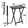 PJ Wood Conventional Solid and Sturdy Wood Construction Portable Folding TV Snack Tray Table Desk Serving Stand, Black (4-Piece Set) - 3 of 4