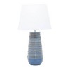 Ceramic Table Lamp with Drum Shade Blue - Olivia & May: Modern Cotton Shade, No Assembly, E26 Socket - 2 of 4