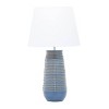 Ceramic Table Lamp with Drum Shade Blue - Olivia & May: Modern Cotton Shade, No Assembly, E26 Socket - image 2 of 4