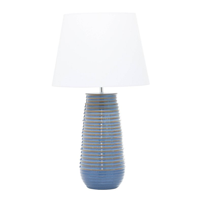 Ceramic Table Lamp with Drum Shade Blue - Olivia &#38; May, 1 of 12