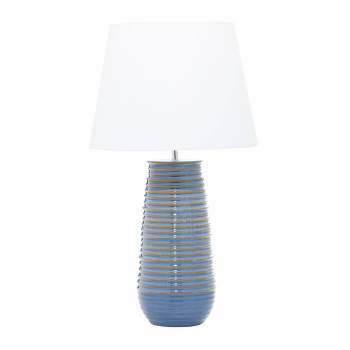 Ceramic Table Lamp with Drum Shade Blue - Olivia & May
