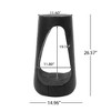 Lyngins Round Outdoor End Tables, Wood-Effect MGO Outdoor Side Table, Hollow Base Patio End Table for Outside or Indoor Use - 2 of 4
