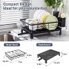 LunaLulinlk Dish Drying Rack - Space-Saving Dish Rack,Dish Racks for Kitchen Counter with Drainboard, Rustproof Dish Drainer,Black - 3 of 4