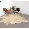Home Mart Goods 6' x 7' Feet Beige Cowhide Handmade Soft Large Cow Hide Cow Skin Leather Animal Area Rug - 3 of 3