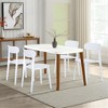 HomeRoots Set of Four White Heavy Duty Plastic Dining Side Chairs - 2 of 4