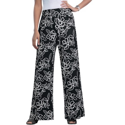 Jessica London Women's Plus Size Stretch Knit Wide Leg Pant