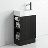 18.6-Inch Bathroom Vanity with Sink, Black MDF Cabinet with Door, Toilet Paper Holder,Freestanding Vanity with Ceramic Basin - 2 of 4