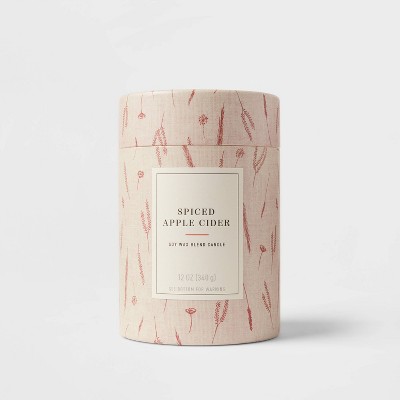 Harvest Paper Tube with Glass Vessel Spiced Apple Cider Red Marsala Candle - Threshold™