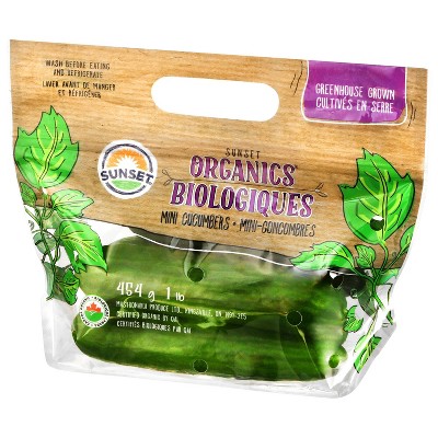 Fresh SUNSET Organic Mini Cucumbers - 1lb