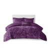 Sapphtopaz 3-Piece Blush Crushed Velvet Comforter Set, Diamond Quilted Twin/Twin XL Quilt Set with Shams & Decorative Pillow - 3 of 4