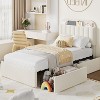 Jojoka Bed Frame with 2 Flexible Drawers and Bookcase Headboard,Upholstered Platform Bed for Boys/Girls,No Box Spring Needed - 3 of 4