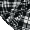 Women's High Waist Flared Mini Skater Skirt - Versatile Casual with Pockets Black White Plaid - 4 of 4