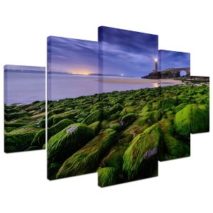 Trademark Fine Art -Mathieu Rivrin 'Full Moon in Brittany' Multi Panel Art Set - 1 of 3