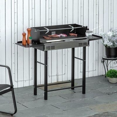 Stainless Steel Rotisserie Grill with Foldable Shelves