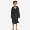 Leveret Kids Fleece Solid Color Hooded Robe - 2 of 4