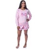 Mattel Womens' Barbie Classic Logo Sweater and Shorts Sleep Pajama Set Pink - 2 of 4
