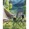 Heavy-Duty Outdoor Folding Chair with Adjustable Armrests, Cup Holder, Cooler Bag, and Storage Bag ¨C 352 lb Capacity, Breathable Nylon Mesh - 2 of 4