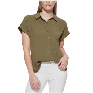 Calvin Klein Womens Collared Button Up Shirt - 1 of 1
