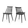 Farmhouse Spindle Back Dining Chairs, Leisure Chairs in Neutral Polypropylene Finish, Black Side Chairs, Set of 2 -Christopher Knight Home - 3 of 4