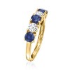 Ross-Simons 0.80 ct. t.w. Sapphire and .50 ct. t.w. Lab-Grown Diamond Ring in 14kt Yellow Gold - 3 of 4