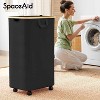 Laundry Hamper with Wheels and Lid - 100L Rolling Clothes Basket with Bamboo Handle, SpaceAid Large Laundry Organizer for Bedroom, Bathroom, Dorm - 2 of 4