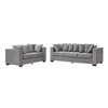 2-pieces Velvet Upholstered Sofa Set with Square Arms and Nailhead Trim, with Hidden Storage - 3 of 4