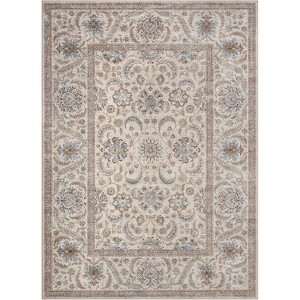 Acekool Vintage Floral Area Rug, Washable Low Pile Non Slip Soft Carpet for Living Room Bedroom Dining, Easy Care - 1 of 4