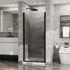34"x 72" Pivot Shower Door Combo w/ 35.4" White Acrylic Shower Base, Black Aluminum Finish, Semi-Frameless Tempered Clear Glass Design - 4 of 4