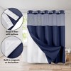 Americanflat 72x75 Hookless Waffle Pattern Shower Curtain - Water-Resistant Long Shower Curtain with Sheer Panel, Snap-In Liner, and Grommets - 4 of 4