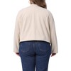Agnes Orinda Women's Plus Size Button Down Long Sleeve Casual Cropped Bomber Jacket with Pockets - 4 of 4