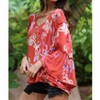 Women's Floral Ruffle Seam Bell Sleeve Tunic - ANGIE - 2 of 3