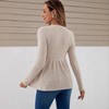Clearlove Women's Long Sleeve Maternity T-Shirt Solid Color Stretchy Pregnancy Top Soft Round Neck Bump Everyday Shirt - 3 of 4