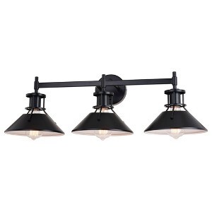 Vaxcel Canton 3 - Light Vanity in  Black/Matte White - 1 of 4