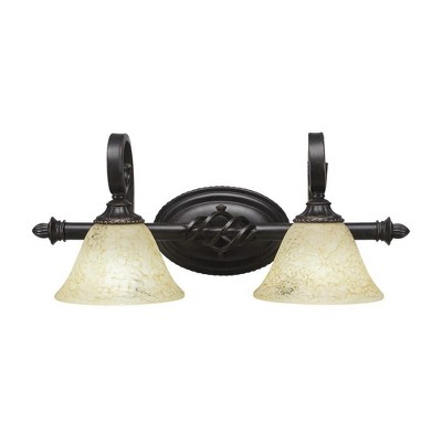 Toltec Lighting Elegante 2 - Light Vanity in  Dark Granite with 7" Italian Marble Shade