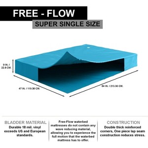 Free-Flow Hardside Waterbed Bundle - Waterbed Mattress, Stand-Up Liner, Fill/Drain Kit, and Waterbed Conditioner - 1 of 4