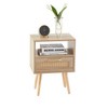 NicBex Rattan Woven Side Table with Drawer, Storage End Table Living Room with Solid Wood Legs, 15.75" Small Table Sofa Table, Bedroom Nightstand - 3 of 4
