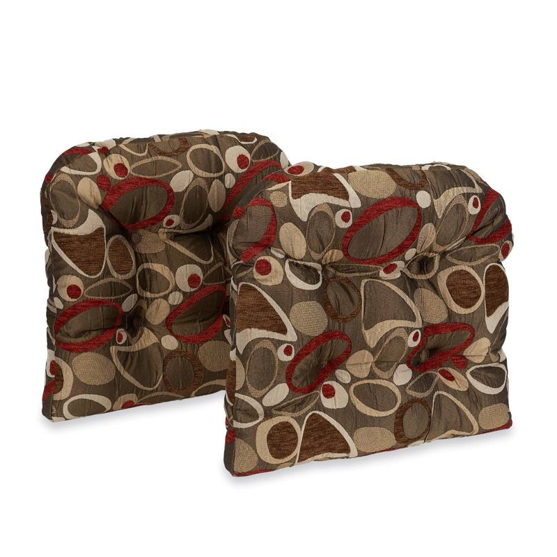 Gripper 17&#34; x 17&#34; Non-Slip Large Ovation Pattern Tufted Chair Cushions Set of 2, 1 of 4