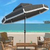Milan Fringe 9Ft Double Top Crank Umbrella - PAT8208 - Safavieh - 2 of 3