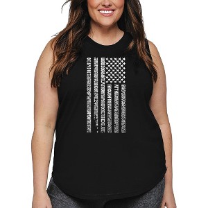 LA Pop Art Women's Word Art Tank Top - National Anthem Flag - 1 of 4