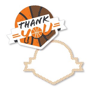 Big Dot of Happiness Basketball - Let the Madness Begin - Shaped Thank You Cards - College Basketball Party Thank You Cards with Envelopes - Set of 12 - 1 of 4