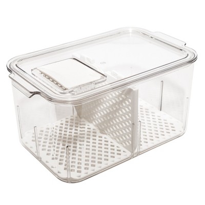 LEXI HOME Acrylic Produce Food Storage Container Organizer with Divider and  Vented Lids 3-Pack LB5695P3 - The Home Depot