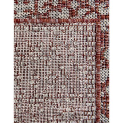 Rust Red 4' x 6' Flat Woven Synthetic Outdoor Rug