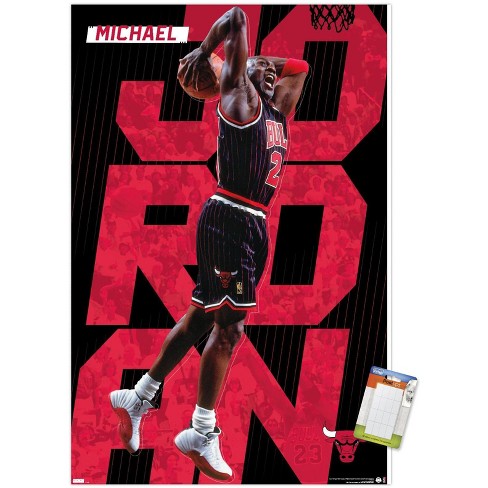 Trends International Michael Jordan - Pinstripes Unframed Wall Poster Print  White Mounts Bundle 22.375 x 34