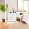 GlasFlength Nightstands Dresser Chest of Drawers, 2 Drawer Storage Corner Cabinet, Metal Frame and Wood Top, 2 Pack White 18"*11.8"*20" - 4 of 4