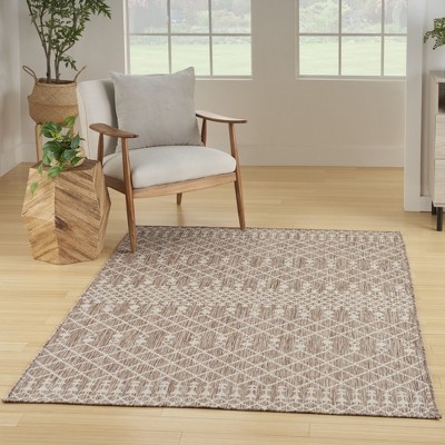 Beige Moroccan Trellis Flatweave Synthetic 5' x 7' Area Rug