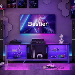 Bestier 70 inch TV Stand with LED Light for 75 inch TV, Modern Gaming Entertainment Center - 1 of 4