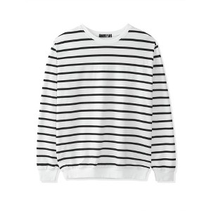 Lars Amadeus Men's Crew Neck Long Sleeves Color Block Striped Pullover Sweatshirts - 1 of 4
