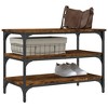 vidaXL Shoe Bench Smoked Oak 27.6 in.x15.2 in.x19.3 in. Engineered Wood - 4 of 4